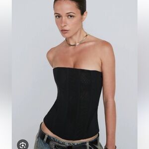 Miaou Black Strapless Libra Corset